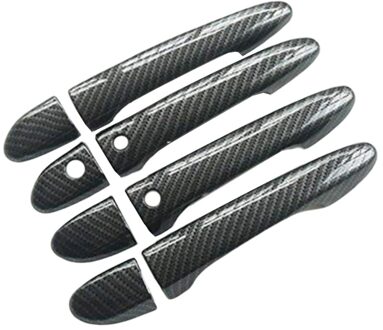 TopSport Koolstofvezel Stijl Deurgreep Cover Trim Voor Mazda 2 3 6 CX-3 CX-5 CX-9 (Met Keyless gaten)