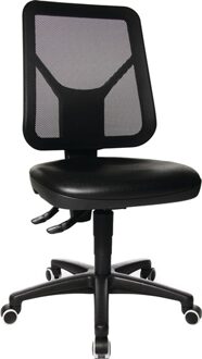 Topstar Werkdraaistoel | vloerglijders + voetring | polyurethaanschuim zwart | 590-840 mm | 1 stuk - 73280PU0T 73280PU0T