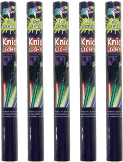Topten Glow in the dark sticks - breaklights - 50x sticks van 20 cm - multi kleuren