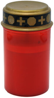 Topten Grafkaars/gedenklicht - LED licht - rood - D6,8 x 12,3 cm - buitenkaarsen