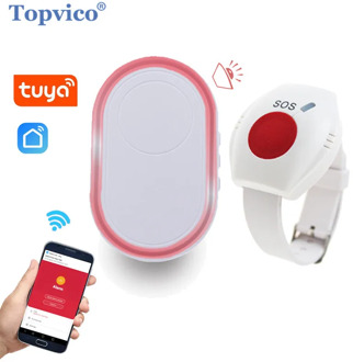 Topvico WIFI Panic Button for Elderly Alarm RF 433mhz SOS Bracelet Emergency Wireless Watch Call Old People Android IOS APP