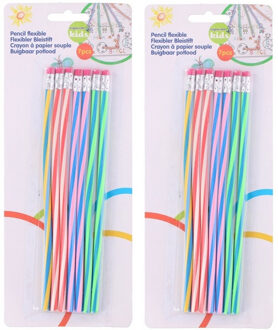 TOPWRITE Buigbare potloden - 14 stuks - potlood met gum - tekenen