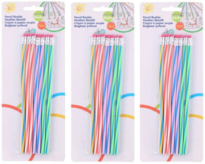 TOPWRITE Buigbare potloden - 21 stuks - potlood met gum - tekenen