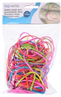TOPWRITE Elastiek - 130x stuks - kantoor elastiekjes - gekleurd Multi