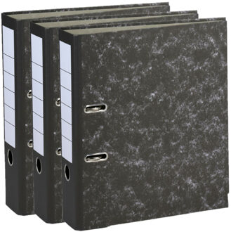 TOPWRITE Ringband map/ordner - 3x - Home Office - 2 gaats A4 - zwart - breedte 7,5 cm