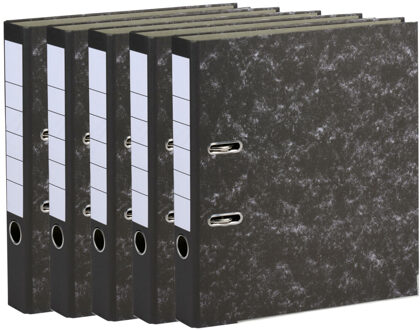 TOPWRITE Ringband map/ordner - 5x - Home Office - 2 gaats A4 - zwart - breedte 5 cm