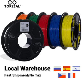 TOPZEAL High Quality PLA/ABS/PETG/TPU/Nylon 3D Printer Filament 1.75mm Spool and 10M*10Colors Sample for 3D Printing Materials
