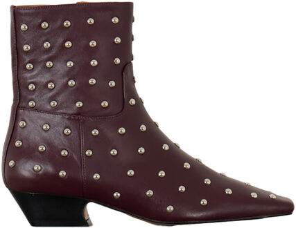 TORAL Leren enkellaarsjes met studs Irene  bordeaux - 41,