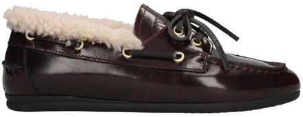 TORAL Leren loafers met schapenwol Nahua  bordeaux - 37,38,39,40,41,42,