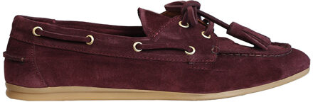 TORAL Suède loafer met fringes Shima  bordeaux - 37,38,39,40,41,