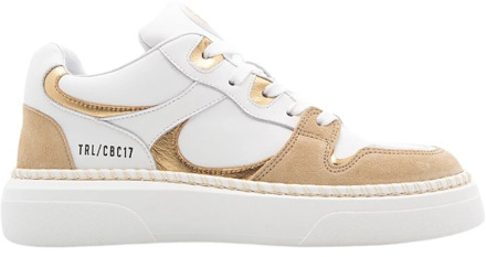 TORAL Witte Leren Sneaker met Gouden Accenten Toral , Multicolor , Dames - 41 Eu,39 Eu,37 Eu,42 Eu,38 EU