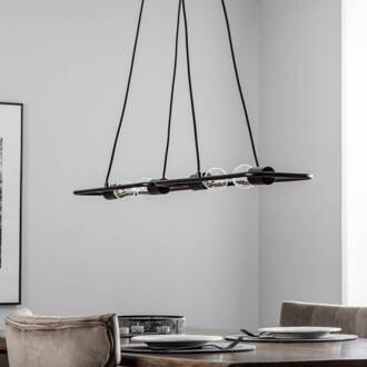 Tornike hanglamp, 4-lamps, staal matzwart