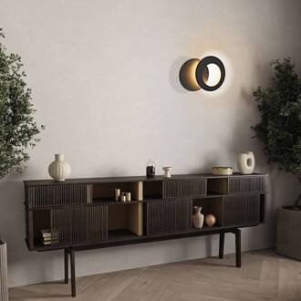 Toronto LED wandlamp, zwart, Ø 22 cm, aluminium, verstelbaar zwart mat