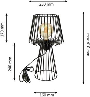 Torri Mix tafellamp, zwart, metaal, 41 cm, E27