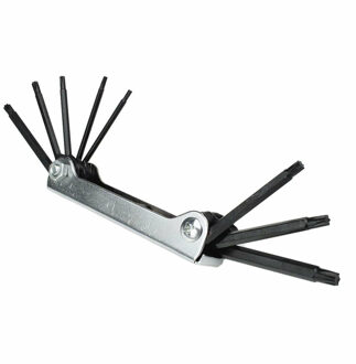 Torx sleutelset 8-delig - metaal - T9 t/m T40 - uitklapbaar - torx sleutels zakmes model