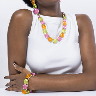 Tosab armband afgewerkt in 18k geel goud - maat Veelkleurig