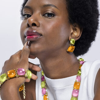 Tosab oorbellen afgewerkt in 18k geel goud Veelkleurig