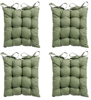 Toscane Kussen - Basic Green - 46x46 - Groen - 4 Stuks