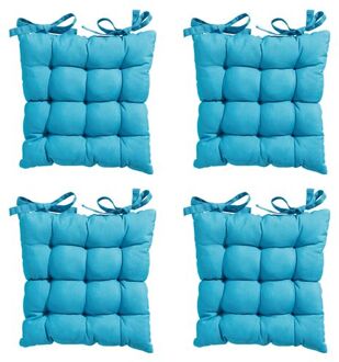 Toscane Kussen - Panama Aqua - 46x46 - Blauw - 4 Stuks