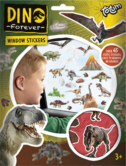 Totum Auto raamstickers - 45 stuks - dinosaurus thema - voor kinderen - Raamstickers