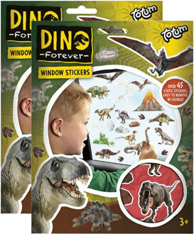 Totum Auto raamstickers - 90x - dinosaurus thema - voor kinderen