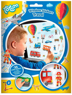 Totum Auto raamstickers verkeer - reizen thema 55 stuks - in de auto op reis - voor kinderen