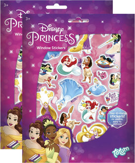Totum Disney Princess auto raamstickers - 90x stuks - prinsessen thema - voor kinderen