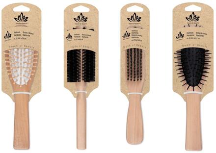 Touch Of Beauty Haarborstel bamboe verschillende