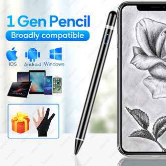Touch Pen Stylus Voor Smartphone Tekening Stylus Voor Xiaomi Redmi Samsung Telefoon Iphone 11 Pro Huawei P30 Voor Apple Ipad potlood zwart
