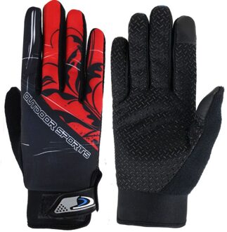 Touch Screen Handschoenen Mannen Volledige Vinger Antislip Guante Vrouwen Sport Fitness Print Brief Rijden Mitten Guante Luvas rood