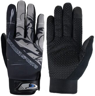 Touch Screen Handschoenen Mannen Volledige Vinger Antislip Guante Vrouwen Sport Fitness Print Brief Rijden Mitten Guante Luvas zwart