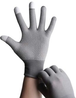 Touch Screen Handschoenen Zon Zomer Dunne Korte Outdoor Bergbeklimmen Handschoenen Ademend Rijden Fietsen Mannen Vrouwen grijs