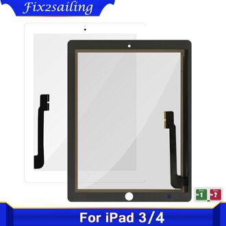 Touch Screen Vervanging Voor Ipad 3 4 IPad3 IPad4 A1403 A1416 A1430 A1458 A1459 A1460 Touch Outer Digitizer Sensor Glas panel IP4 wit nee button