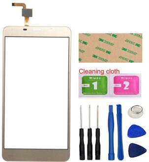 Touch Screen Voor Leagoo M8 / M8 Pro Digitizer Panel Sensor 3M Lijm Doekjes Touch goud met Tools