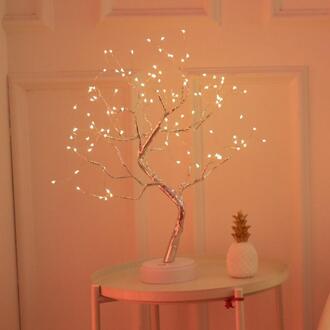 Touch Usb Nachtlampje Mini Kerstboom Wire Garland Led Nachtlampje Voor Thuis Slaapkamer Bruiloft Bar Kerst Decoratie 108 LEDs warm licht