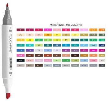 Touchfive Markers Voor Tekening 30/40/60/80/168 Kleuren Alcohol Gebaseerde Kunst Marker Dual Tip Borstel Pen manga Belettering Kalligrafie Pen 80 kleuren fashion