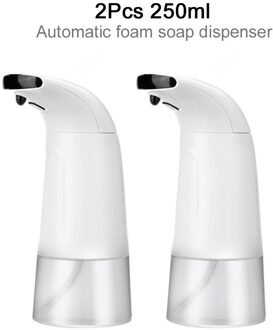 Touchless Automatische Zeepdispenser Smart Sensor Hand Schuim Zeepdispenser Zeepdispenser Voor Badkamer Keuken Wc 2stk 250ml