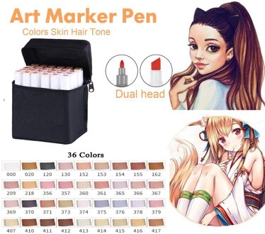 Touchnew 40/60/80/168 Kleuren Dual Tips Art Marker Pen Alcohol Markers Set Kunst School Supplies Schets Manga tekening 36 huid kleuren