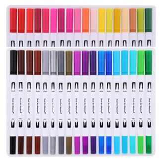 Touchnew Dual Tip Borstel Marker Pennen Fineliner Pennen Aquarel Tekening Marker Voor Colouring 36 kleuren