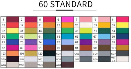 Touchnew Zachte Borstel Pen Marker Set Schets Dubbele Borstel Markers Alcohol Gebaseerd Vilt-Tip Markers Pen Manga Tekening Art levert 60 standaard