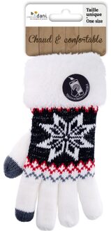 Touchscreen handschoenen Nordic/wit voor dames