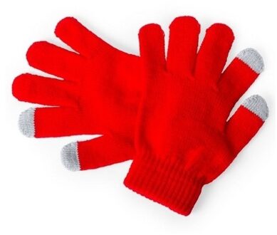 Touchscreen smartphone handschoenen voor kinderen - rood - Acryl - one size