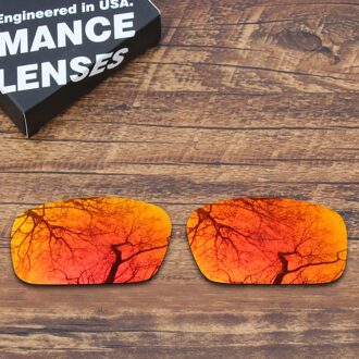 ToughAsNails Gepolariseerde Vervanging Lenzen voor Oakley Krukas Zonnebril Fire Red Mirrored (Lens Alleen)