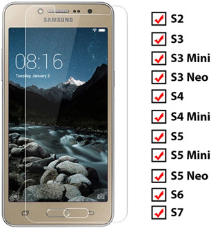 Toughed Tempered Glass Protective Glass on Samsung S7 S6 S5 S4 Mini 9H HD Screen Protector for Galaxy S3 Neo S2