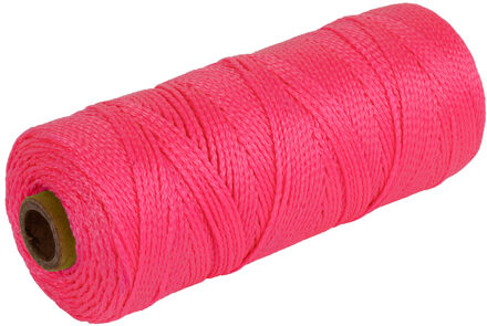 Touw - roze - 1.5mm x 200 m - uitzetkoord - metselkoord - uitzetdraad - bestrating/tegelen