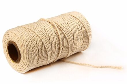 Touw Twisted Cord Kleurrijke Koord Katoenen Draad Diy Party Bruiloft Decoratie Handgemaakte Craft Home Textiel 100M Macrame Koord Beige