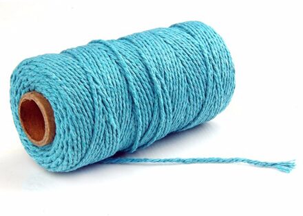Touw Twisted Cord Kleurrijke Koord Katoenen Draad Diy Party Bruiloft Decoratie Handgemaakte Craft Home Textiel 100M Macrame Koord Blauw