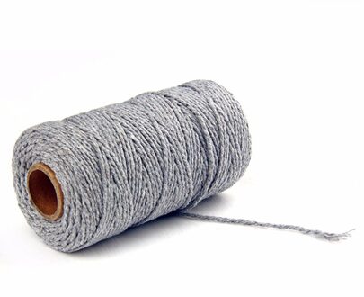 Touw Twisted Cord Kleurrijke Koord Katoenen Draad Diy Party Bruiloft Decoratie Handgemaakte Craft Home Textiel 100M Macrame Koord grijs