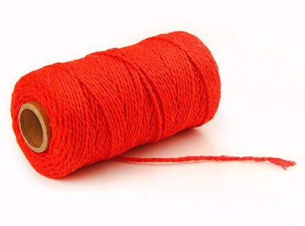 Touw Twisted Cord Kleurrijke Koord Katoenen Draad Diy Party Bruiloft Decoratie Handgemaakte Craft Home Textiel 100M Macrame Koord Rood