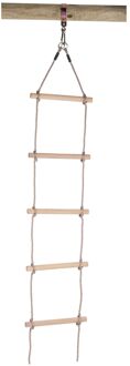 touwladder 5x houten treden - beige